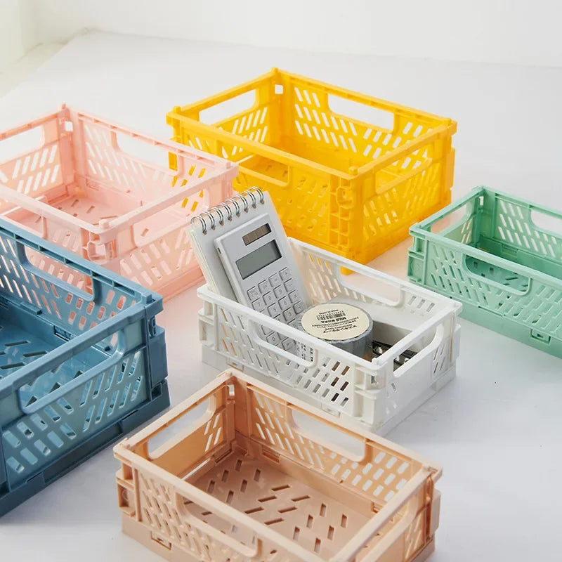 Household Plastic Foldable Storage Basket