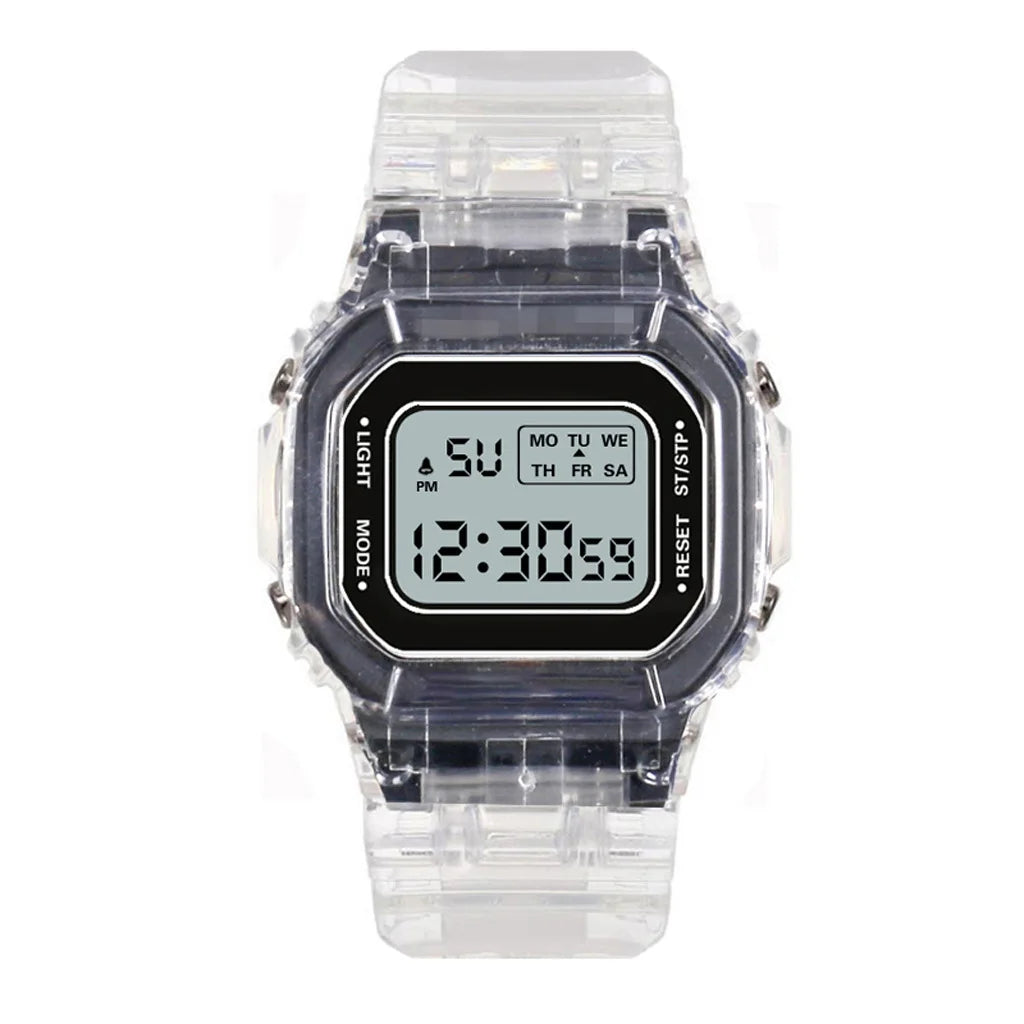 Luxury Stainless Steel Square Watch – Waterproof Digital Sports Wristwatch