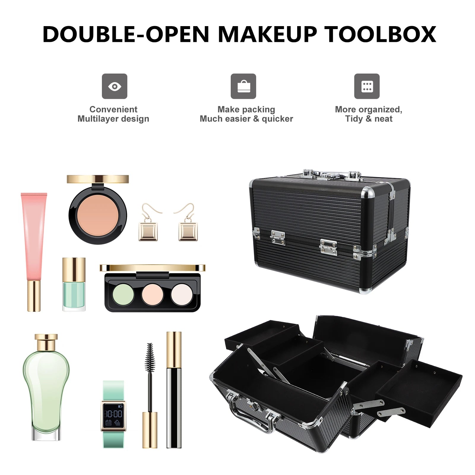 Handheld Makeup Case – Beauty Tool Storage for Women & Nail Art