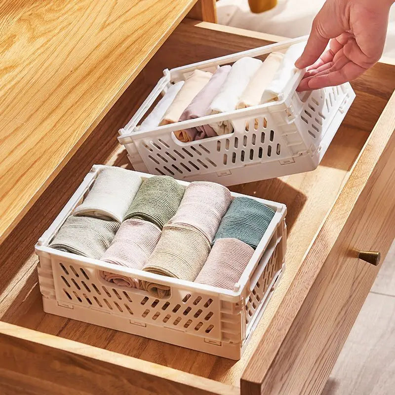 Household Plastic Foldable Storage Basket