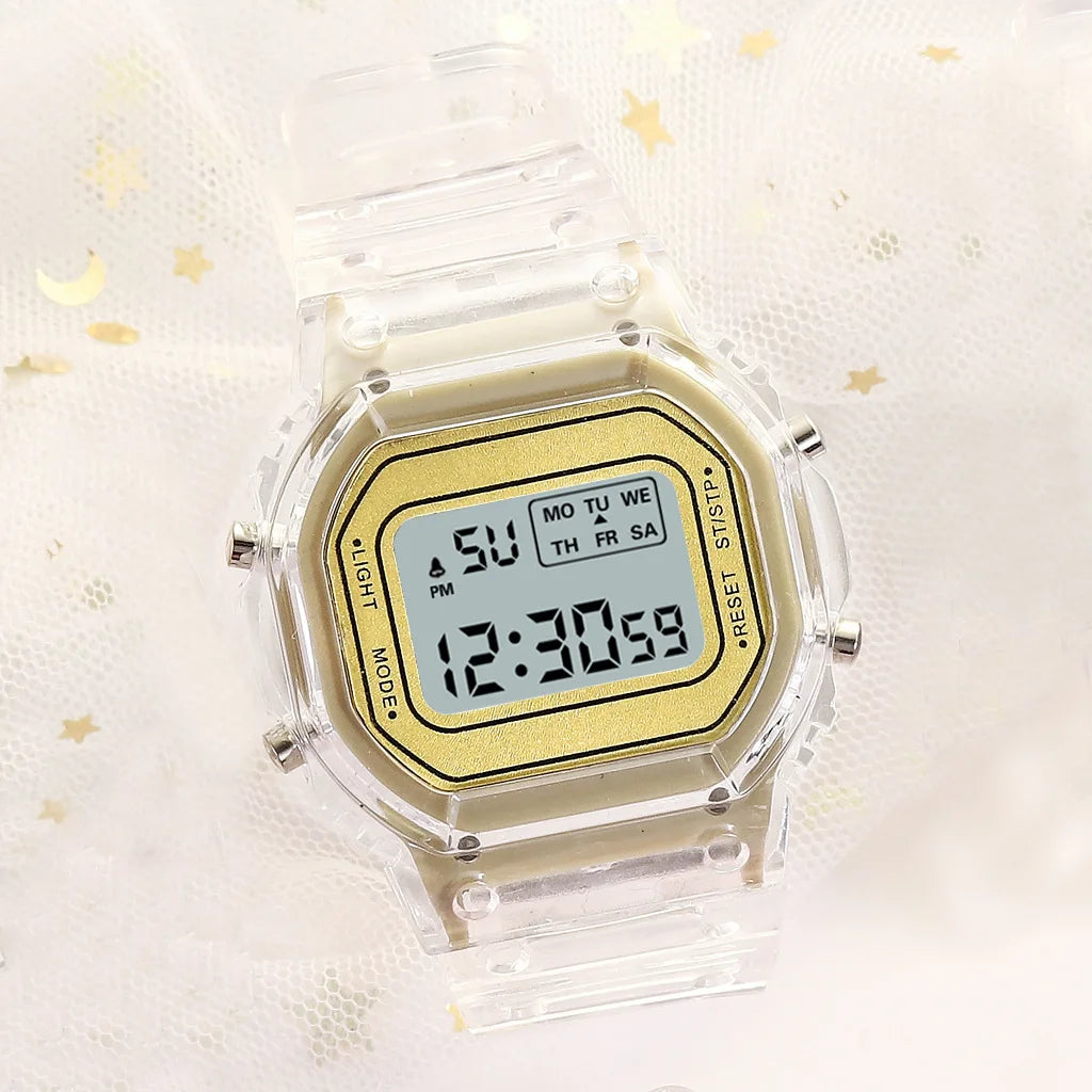 Luxury Stainless Steel Square Watch – Waterproof Digital Sports Wristwatch