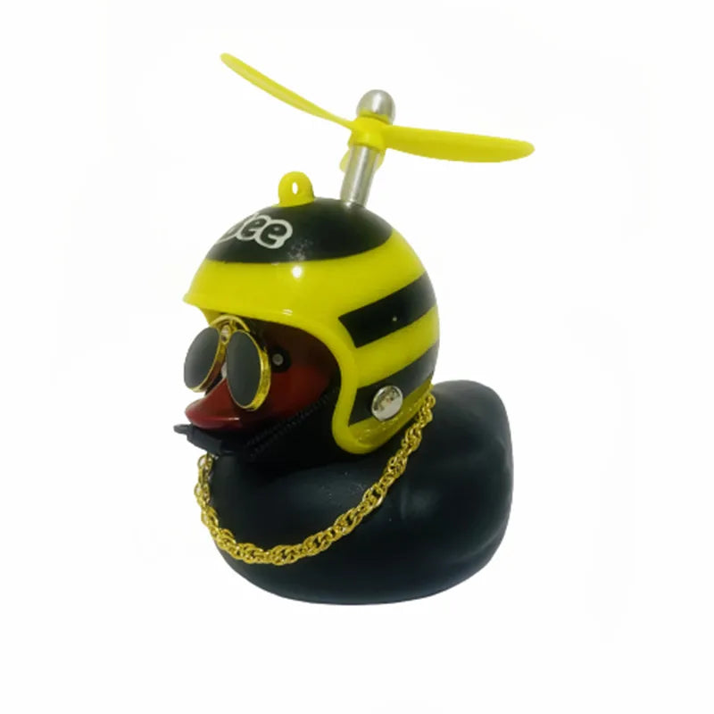 Car Cute Little Yellow Duck With Helmet