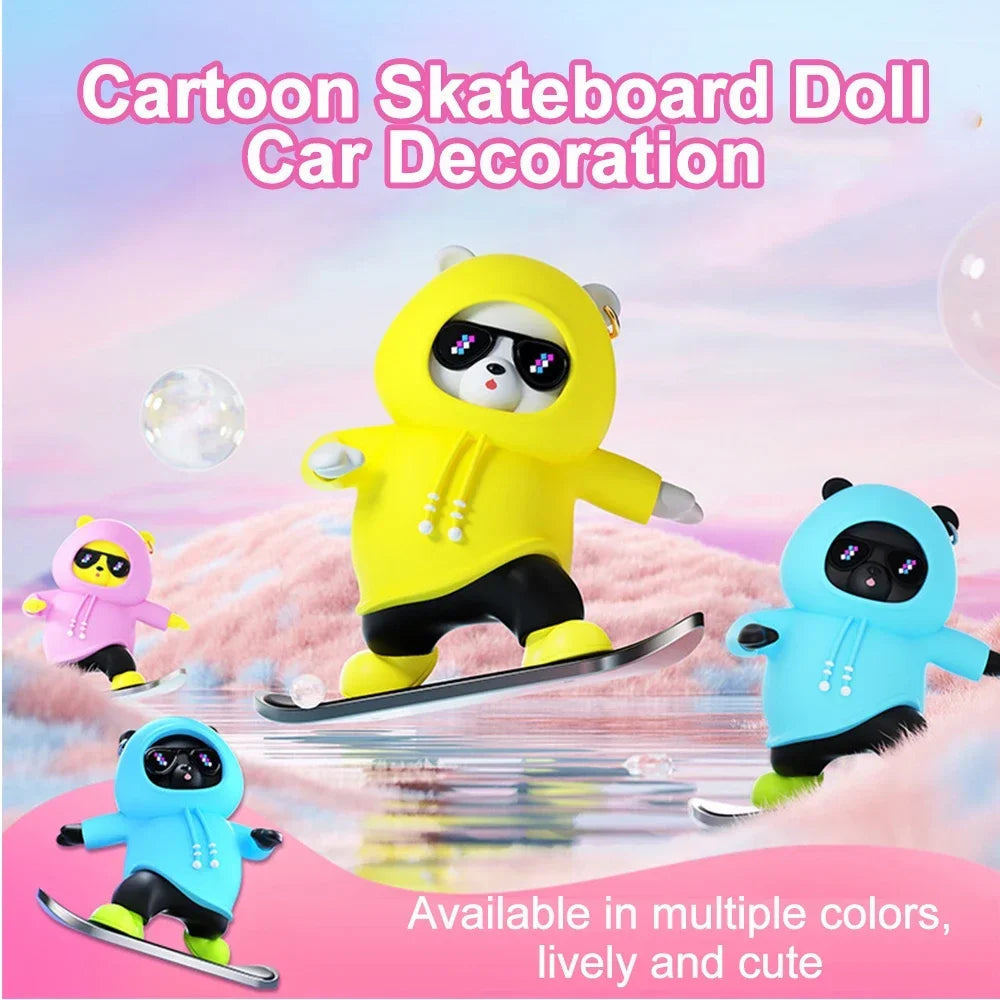 Automatic Sliding Skateboard Bear Car Ornaments