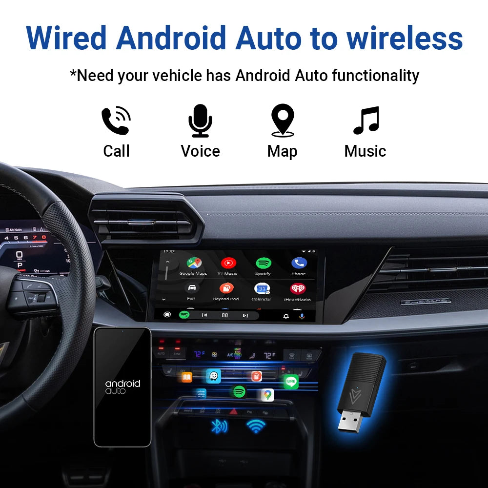 Mini Wireless Android Auto Adapter – Smart System for Android 11.0 Phones