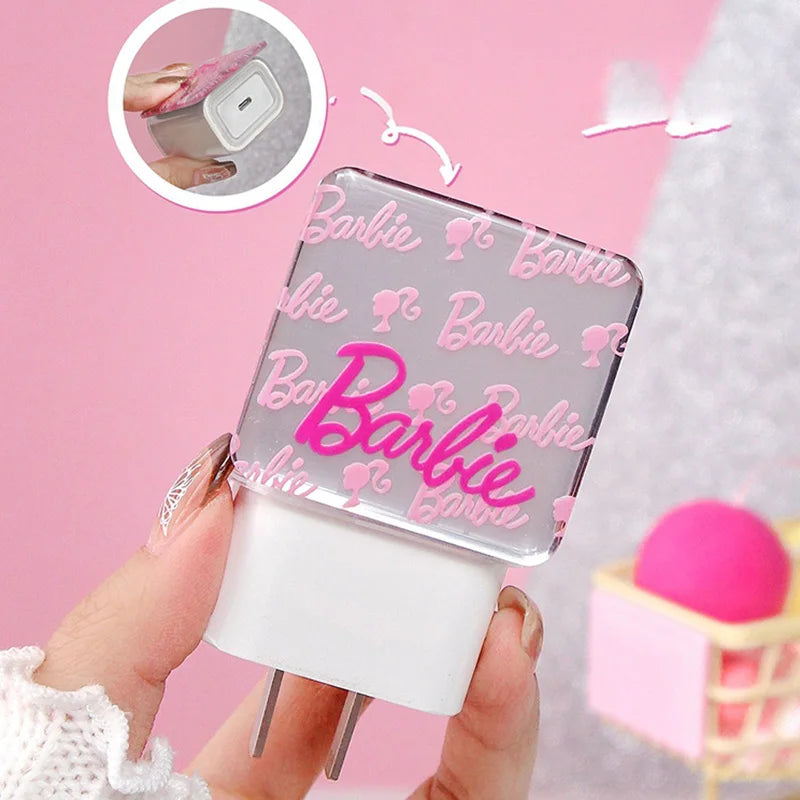 MINISO Kawaii Barbie iPhone Charger Cover – Cute Silicone & PVC Accessory