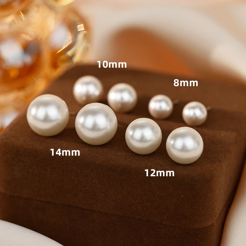 Sterling silver pearl stud earrings