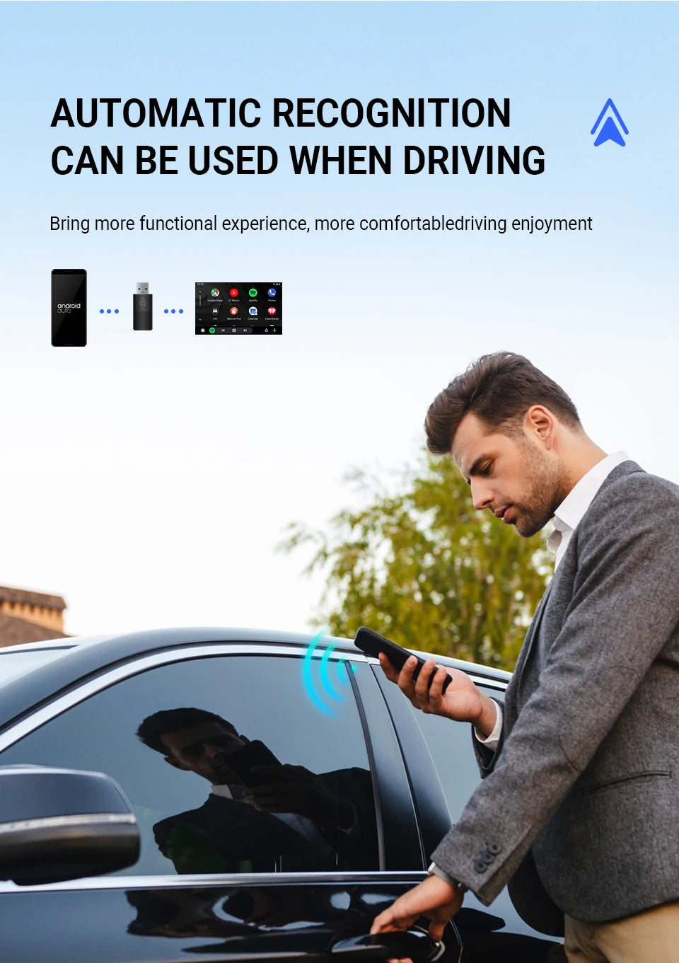 Mini Wireless Android Auto Adapter – Smart System for Android 11.0 Phones