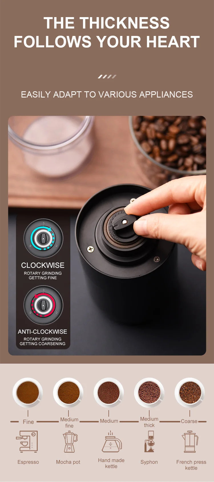 Mini Ceramic Coffee Grinder – Portable Electric One-Click Grinding Machine