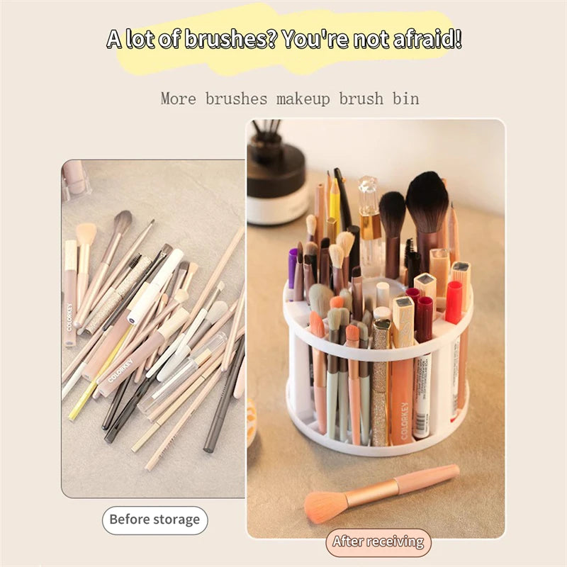 Cosmetic Brush Storage Holder – Large Capacity Organizer with Multi-Hole Slots