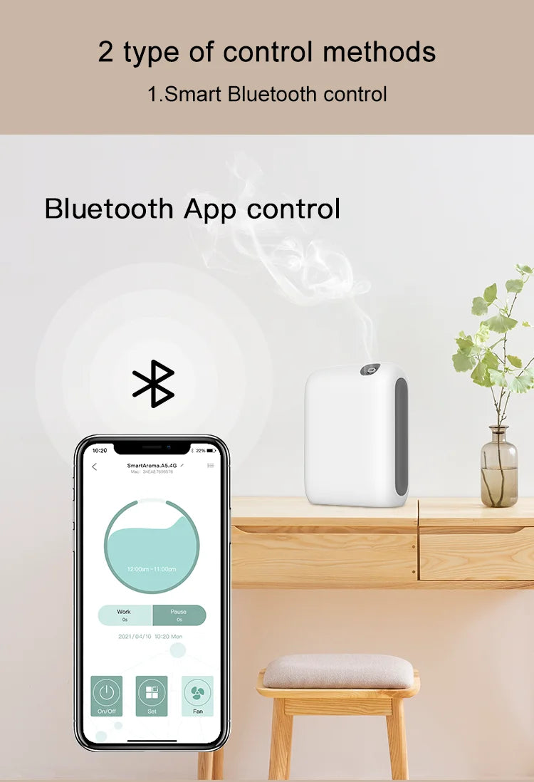 Smart Aroma Diffuser – Bluetooth Essential Oil Fragrance Machine for Home & Hotel