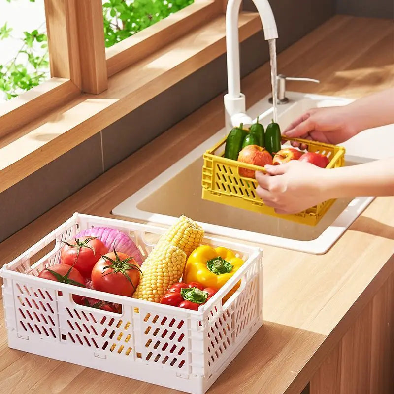 Household Plastic Foldable Storage Basket