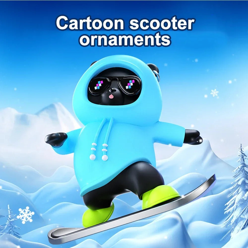 Automatic Sliding Skateboard Bear Car Ornaments