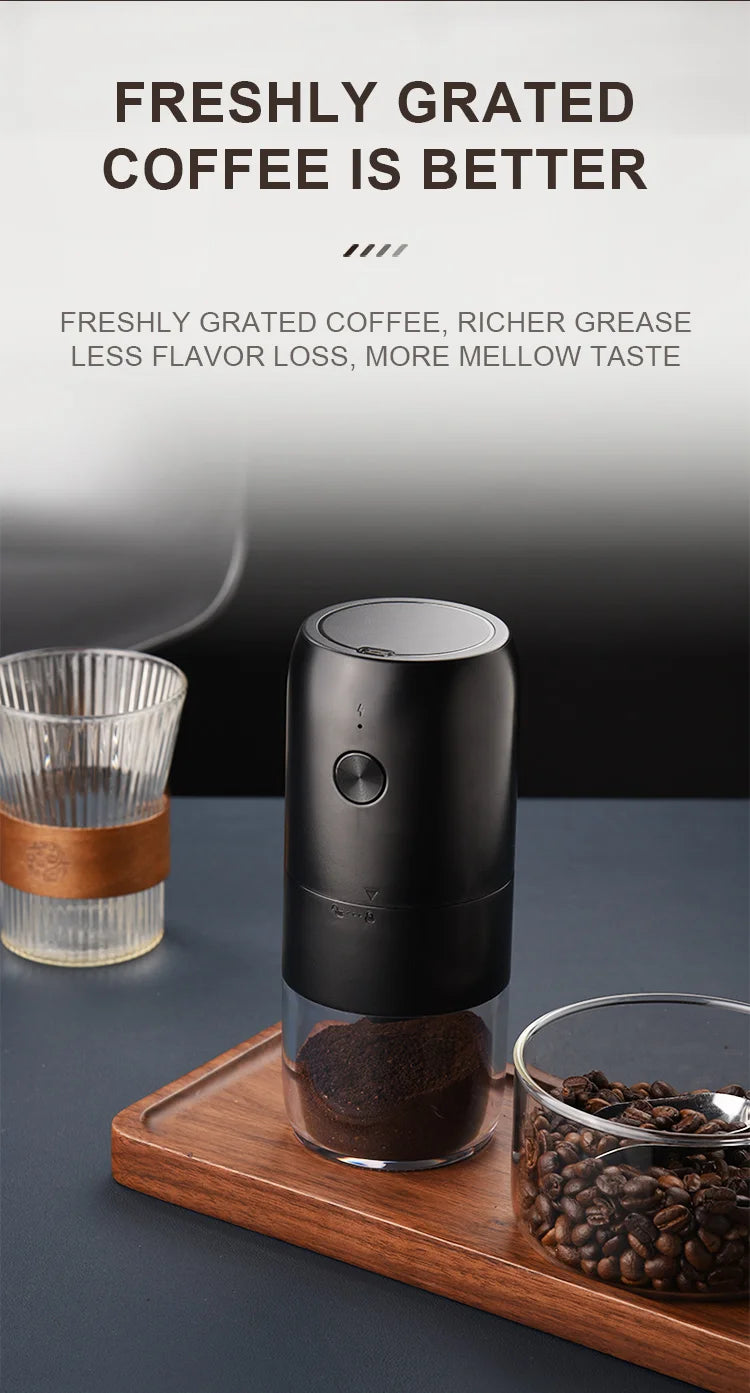 Mini Ceramic Coffee Grinder – Portable Electric One-Click Grinding Machine