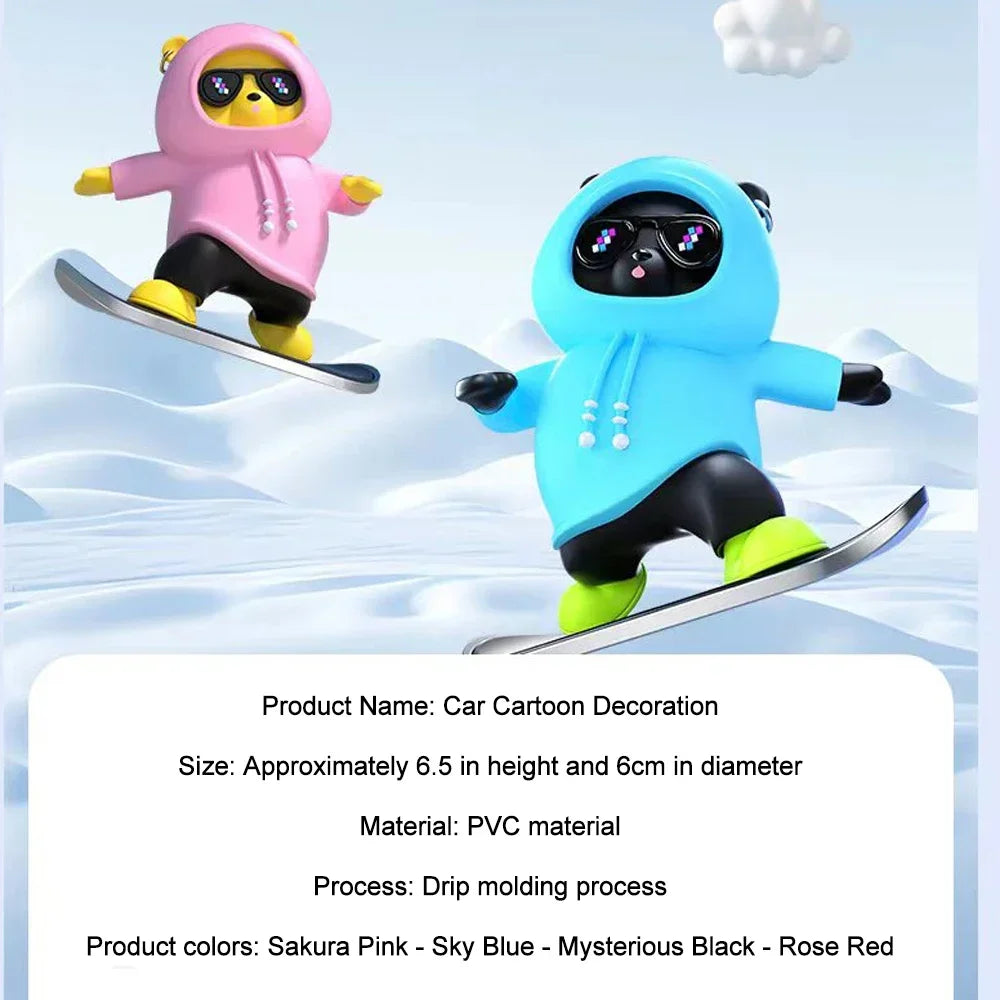 Automatic Sliding Skateboard Bear Car Ornaments