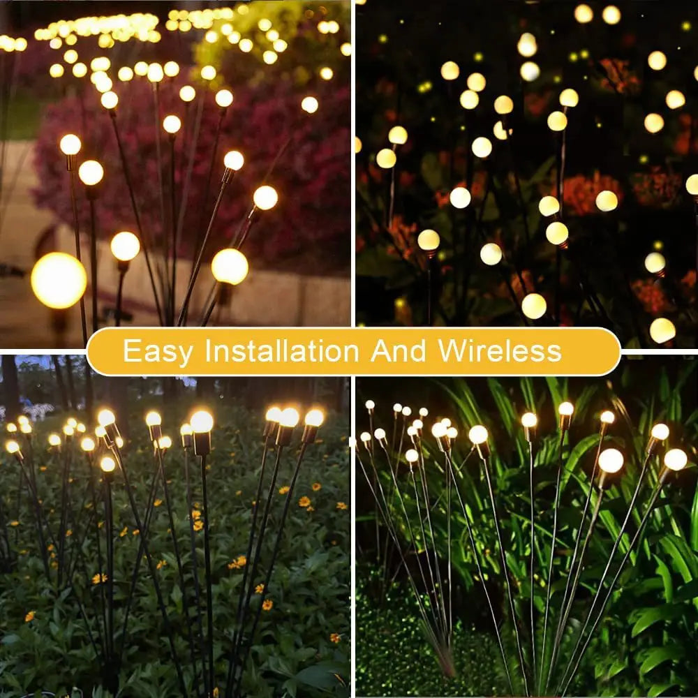 Solar LED String Fairy Lights Path Lawn Landscape Firefly Lamp