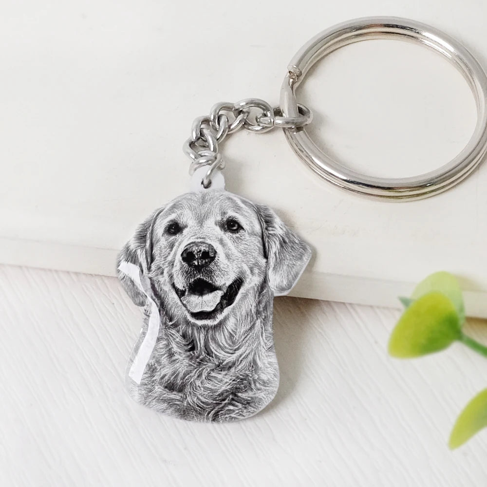 Personalized Pet Photo Keychain – Custom Dog & Cat Keyring Gift for Animal Lovers