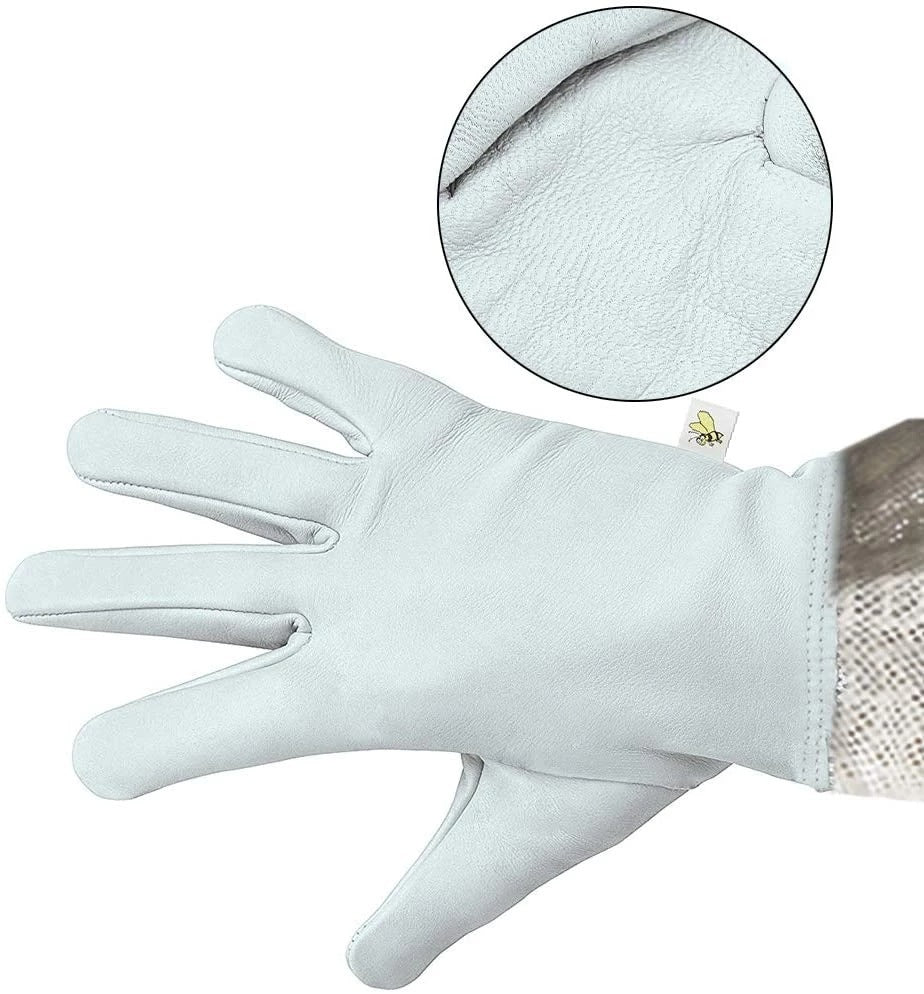 Three-Layer Breathable Mesh Sheepskin Anti-Bee Gloves – Protection Gloves