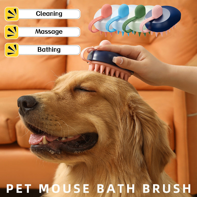 Soft Silicone Pet Hair Remover Comb – Bath & Massage Brush for Dogs & Cats